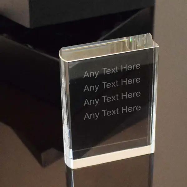 Crystal Engraved Book Ornament