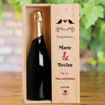 Love Birds Congratulations Personalised Single Champagne Box