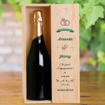 On Your Engagement Personalised Single Wooden Champagne Box