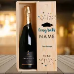 Congrats Graduation Personalised Single Wooden Champagne Box