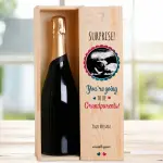 You're Going To Be Grandparents Personalised Single Wooden Champagne Box