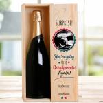 You're Going To Be Grandparents Again Personalised Single Wooden Champagne Box