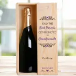 Only The Best Parents Get Promoted To Grandparents Personalised Single Wooden Champagne Box