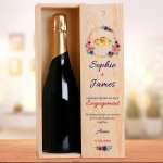 Congratulations On Your Engagement Flowers Personalised Single Champagne Box