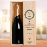 Congratulations On Your Wedding Day Green Personalised Single Wooden Champagne Box