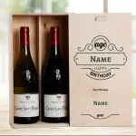 Name And Initials Happy Birthday Green Personalised Wooden Double Wine Box