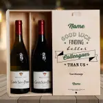 Good Luck Finding Better Colleagues Personalised Double Wine Box