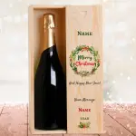 Merry Christmas And Happy New Year Personalised Single Champagne Box