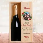 Any Photo Merry Christmas And Happy New Year Personalised Single Champagne Box
