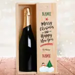 Snowman Christmas Personalised Single Champagne Box
