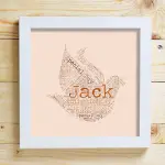 Confirmation Dove Word Cloud Box Frame