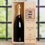 Any Message And Photo - Personalised Single Champagne Box