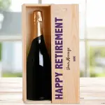 Happy Retirement Any Message - Personalised Single Champagne Box