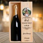 Any Photo Best Any Title Ever Black - Personalised Single Champagne Box