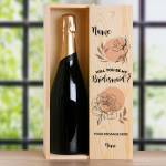 Will You Be My Bridesmaid? Flowers - Personalised Single Champagne Box