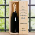 Will You Be My Best Man? Tie Design - Personalised Single Champagne Box