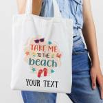 Take Me To The Beach Any Message Personalised Tote Bag