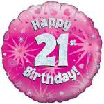 Happy 21st Birthday Pink Balloon in a Box