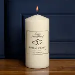 Happy Anniversary Heart Rings - Personalised Candle