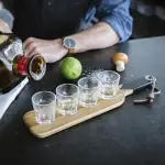 Serving Paddle And Shot Glasses