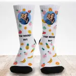 Fruits Any Photo and Message - Personalised Socks