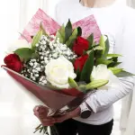 The Lavish Lilies & Roses Fresh Flowers Bouquet
