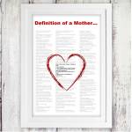 Definition of a Mother Personalised Framed Poster