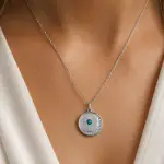 Tipperary Crystal Soleil Sun & Moon Disc with CZ Pendant Silver