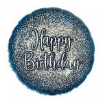 Glitter Happy Birthday Navy Gold Balloon in a Box