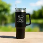 Personalised 1.2L Insulated Thermo Cup with Straw & Handle