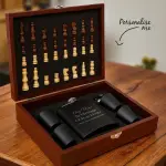 Personalised Hip Flask Chess Set