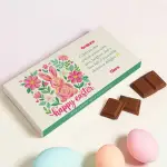 Happy Easter Bunny and Flowers Personalised Chocolate Bar 90g