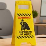 Superdad at Work - Desk Warning Sign
