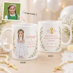 Photo to Cartoon First Holy Communion (Girl) - Personalised Mug