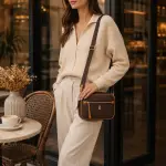 Tipperary Crystal Monogram Cross Body Bag Mocha