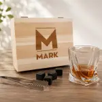 Personalised Pine Wooden Boxed Whiskey Set