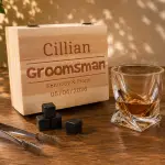 Wedding Personalised Pine Wooden Boxed Whiskey Set