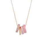 Tipperary Crystal Halo Sunset Pendant Rose Gold & Pink