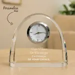 Personalised Oval Optic Crystal Clock