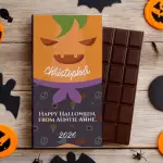 Happy Halloween Pumpkin Personalised Chocolate Bar 90g