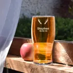 Antlers - Personalised Pint Glass