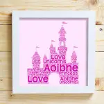 Princess Castle Word Cloud Box Frame