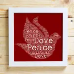 Dove Word Cloud Box Frame