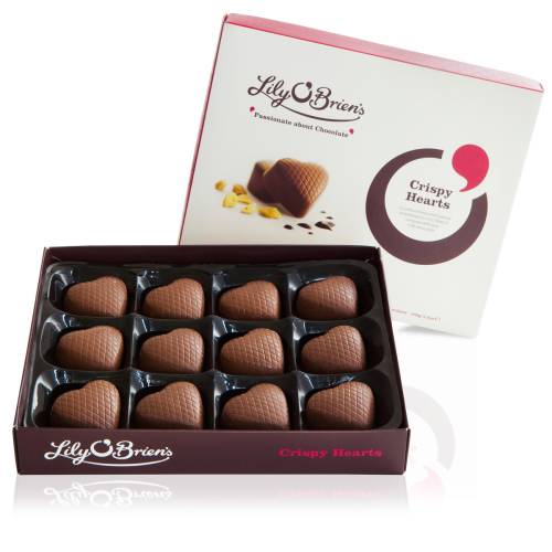 Lily O'Briens Crispy Heart 12 Chocolate Box 168g [DISCONTINUED]