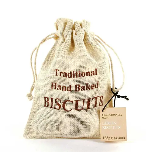 Farmhouse Lemon Shorties Biscuits in a Hessian Bag 125g