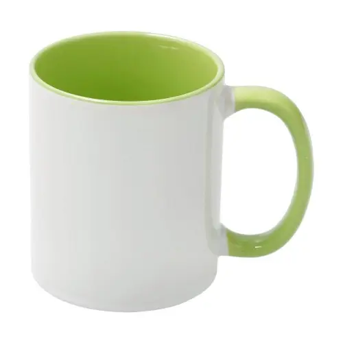 Sublimation Mug 11oz - inside & handle colored GREEN