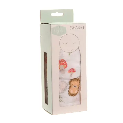 Ziggle 100% Soft Cotton Swaddle - Woodland