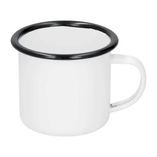 Enamel Sublimation Mug with Black Rim - 12oz