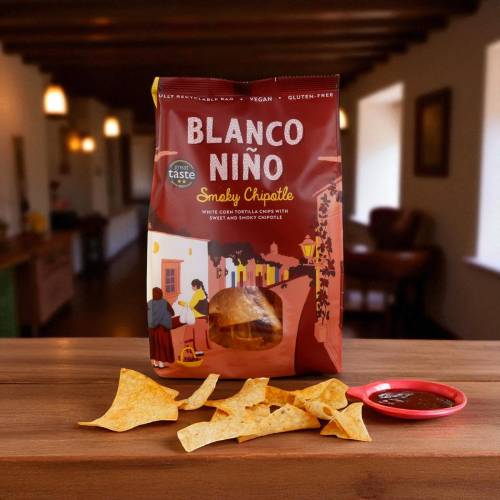 Smoky Chipotle Tortilla Chips from Blanco Niño 170g