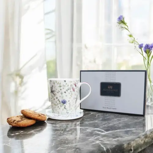 Floral Mug & Coaster